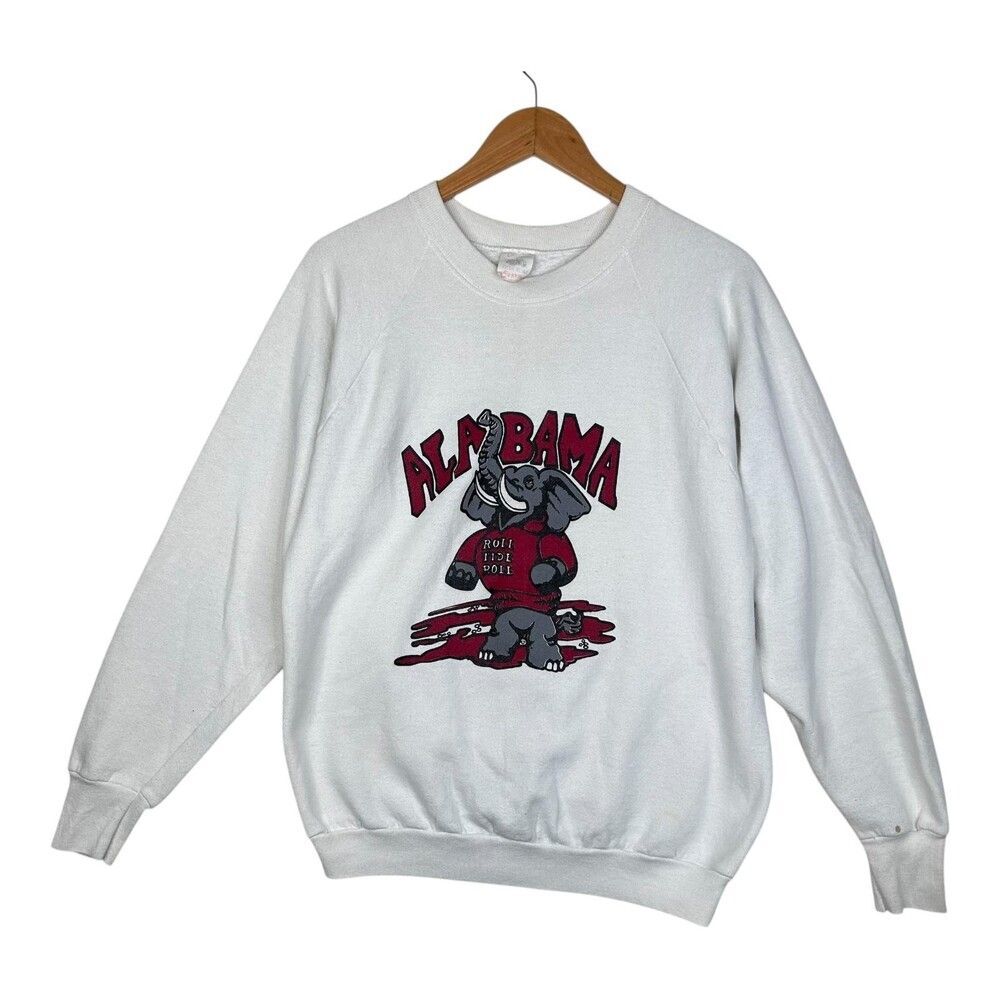 Vintage Alabama Crimson Tide Sweatshirt Elephant Graphic NCAA Roll Tide Large